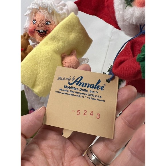 Lot Of 3 1994 Vintage ANNALEE Mobilitee Dolls‎ - Santa & Santa Grandma 8” NWT - Picture 11 of 12